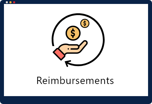 Dollar symbols in a hand indicating the travel reimbursements