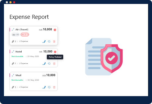 ExpenseOut Screenshot on Expense Report on Air, Hotel, and Meal